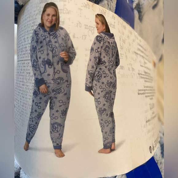 New! Harry Potter Plush Onesie Hooded Pajama Sleepwear- Large - Picture 7 of 7